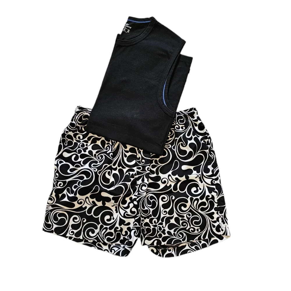 🚨Trunks Surf & Swim Co. Men's Black Swim Trunks & Dockers Muscle Tank Set